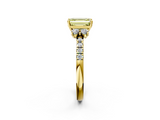 Yellow gold Fancy Yellow Emerald  Diamond Three-Stone Pave Band with Four-Prong Setting_22