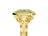 Yellow gold Fancy Yellow Emerald  Halo Diamond Engagement Ring with Intricate Filigree Band and Four-Prong Setting_42