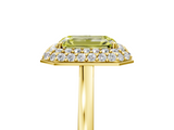 Yellow gold Fancy Yellow Emerald  Halo Diamond Engagement Ring with Solitaire Band and Four-Prong Setting_25