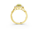 Yellow gold Fancy Yellow Emerald  Halo Diamond Engagement Ring with Twisted Band and Four-Prong Setting 3