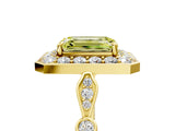 Yellow gold Fancy Yellow Emerald  Halo Diamond Engagement Ring with Twisted Band and Four-Prong Setting 5