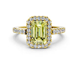 Yellow gold Fancy Yellow Emerald  Halo Diamond Pavé Solitaire Ring_39