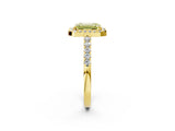 Yellow gold Fancy Yellow Emerald  Halo Diamond Pavé Solitaire Ring_41