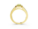 Yellow gold Fancy Yellow Emerald  Halo Diamond Pavé Solitaire Ring_42