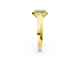 Yellow gold Fancy Yellow Emerald  Halo Diamond Ring with Cathedral Band and Four-Prong Setting_51