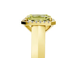 Yellow gold Fancy Yellow Emerald  Halo Diamond Ring with Cathedral Band and Four-Prong Setting_54