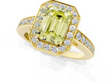 Yellow gold Fancy Yellow Emerald  Halo Pavé Diamond Engagement Ring with Bezel Setting_38