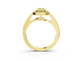Yellow gold Fancy Yellow Emerald  Halo Pavé Diamond Engagement Ring with Bezel Setting_40