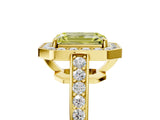 Yellow gold Fancy Yellow Emerald  Halo Pavé Diamond Engagement Ring with Bezel Setting_42