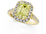 Yellow gold Fancy Yellow Emerald  Halo Pavé Diamond Engagement Ring with Four-Prong Setting_4