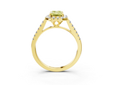 Yellow gold Fancy Yellow Emerald  Halo Pavé Diamond Engagement Ring with Four-Prong Setting_6