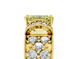 Yellow gold Fancy Yellow Emerald  Halo Pave Diamond Engagement Ring with Milgrain Detailing_55