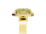 Yellow gold Fancy Yellow Emerald  Halo Pave Split Shank Prong Setting Ring_80