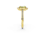 Yellow gold Fancy Yellow Emerald  Halo Round Diamond Pave Band with Four-Prong Setting_40