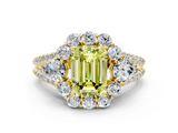 Yellow gold Fancy Yellow Emerald  Halo Split Shank Diamond Engagement Ring with Prong Setting_20