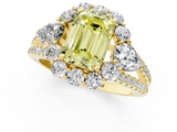 Yellow gold Fancy Yellow Emerald  Halo Split Shank Diamond Engagement Ring with Prong Setting_21