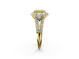 Yellow gold Fancy Yellow Emerald  Halo Split Shank Diamond Engagement Ring with Prong Setting_22