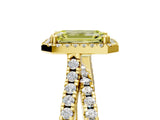 Yellow gold Fancy Yellow Emerald  Halo Split Shank Diamond Ring with Pavé Setting_30