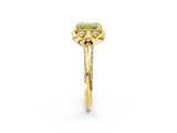 Yellow gold Fancy Yellow Emerald  Halo Split Shank Pave Diamond Ring with Petal Prong Setting_22