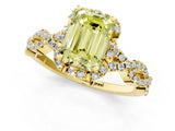 Yellow gold Fancy Yellow Emerald  Halo Twist Band Solitaire Ring with Six-Prong Setting_33
