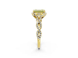 Yellow gold Fancy Yellow Emerald  Halo Twist Band Solitaire Ring with Six-Prong Setting_34