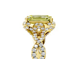 Yellow gold Fancy Yellow Emerald  Halo Twist Band Solitaire Ring with Six-Prong Setting_37