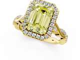 Yellow gold Fancy Yellow Emerald  Halo Twist Band Solitaire Ring_21