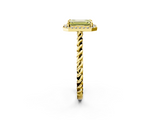 Yellow gold Fancy Yellow Emerald  Halo Twisted Band Four-Prong Diamond Ring_22
