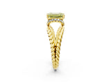 Yellow gold Fancy Yellow Emerald  Halo Twisted Band Four-Prong Ring_34