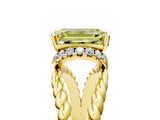 Yellow gold Fancy Yellow Emerald  Halo Twisted Band Four-Prong Ring_37