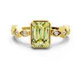 Yellow gold Fancy Yellow Emerald  Milgrain Marquise Diamond Twist Band Ring_62