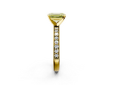 Yellow gold Fancy Yellow Emerald  Milgrain Pave Diamond Engagement Ring with Four-Prong Setting_118