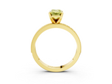 Yellow gold Fancy Yellow Emerald  Milgrain Pave Diamond Engagement Ring with Four-Prong Setting_119
