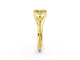 Yellow gold Fancy Yellow Emerald  Solitaire Beaded Band Six-Prong Setting_2
