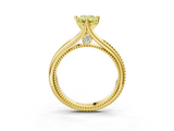Yellow gold Fancy Yellow Emerald  Solitaire Beaded Band Six-Prong Setting_3