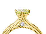 Yellow gold Fancy Yellow Emerald  Solitaire Beaded Band Six-Prong Setting_4