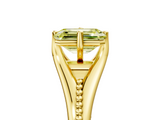 Yellow gold Fancy Yellow Emerald  Solitaire Beaded Band Six-Prong Setting_5