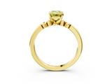 Yellow gold Fancy Yellow Emerald  Solitaire Beaded Band with Four-Prong Setting_31