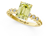 Yellow gold Fancy Yellow Emerald  Solitaire Bezel Accent Diamond Engagement Ring with Beaded Band and Four-Prong Setting_41