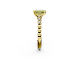 Yellow gold Fancy Yellow Emerald  Solitaire Bezel Accent Diamond Engagement Ring with Beaded Band and Four-Prong Setting_42