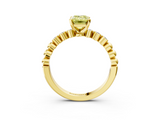 Yellow gold Fancy Yellow Emerald  Solitaire Bezel Accent Diamond Engagement Ring with Beaded Band and Four-Prong Setting_43
