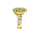 Yellow gold Fancy Yellow Emerald  Solitaire Bezel Accent Diamond Engagement Ring with Beaded Band and Four-Prong Setting_45