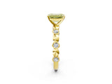 Yellow gold Fancy Yellow Emerald  Solitaire Bezel-Set Diamond Ring with Beaded Band and Four-Prong Setting_34