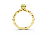 Yellow gold Fancy Yellow Emerald  Solitaire Bezel-Set Diamond Ring with Beaded Band and Four-Prong Setting_35