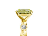 Yellow gold Fancy Yellow Emerald  Solitaire Bezel-Set Diamond Ring with Beaded Band and Four-Prong Setting_37