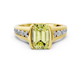 Yellow gold Fancy Yellow Emerald  Solitaire Bezel-Set Diamond Ring with Channel-Set Band_38
