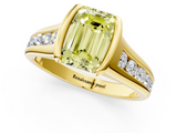 Yellow gold Fancy Yellow Emerald  Solitaire Bezel-Set Diamond Ring with Channel-Set Band_39