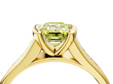 Yellow gold Fancy Yellow Emerald  Solitaire Bezel-Set Diamond Ring with Channel-Set Band_42