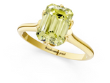Yellow gold Fancy Yellow Emerald  Solitaire Cathedral Diamond Ring with Six-Prong Setting_18
