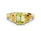 Yellow gold Fancy Yellow Emerald  Solitaire Celtic Knot Engagement Ring with Four-Prong Setting_42
